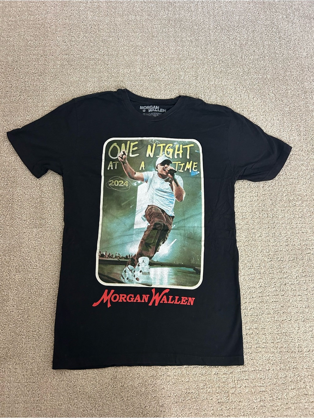 Morgan Wallen Unisex Black 'One Night At A Time' Graphic Tee Size Small